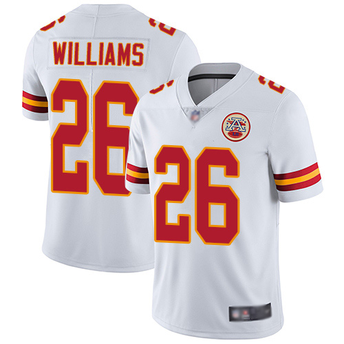 Men Kansas City Chiefs #26 Williams Damien White Vapor Untouchable Limited Player Football Nike NFL Jersey->nfl t-shirts->Sports Accessory